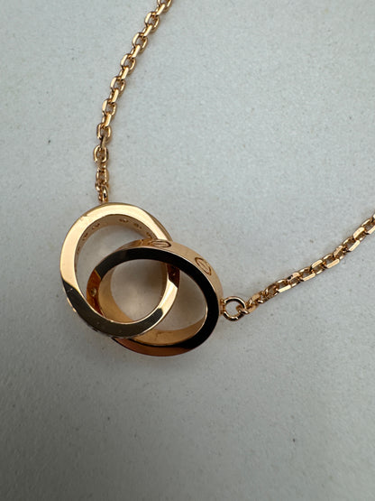 CARTIER Love 雙環項鏈 玫瑰金