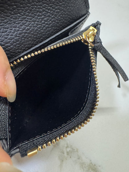 LV Rosalie 黑色全皮壓花零錢包