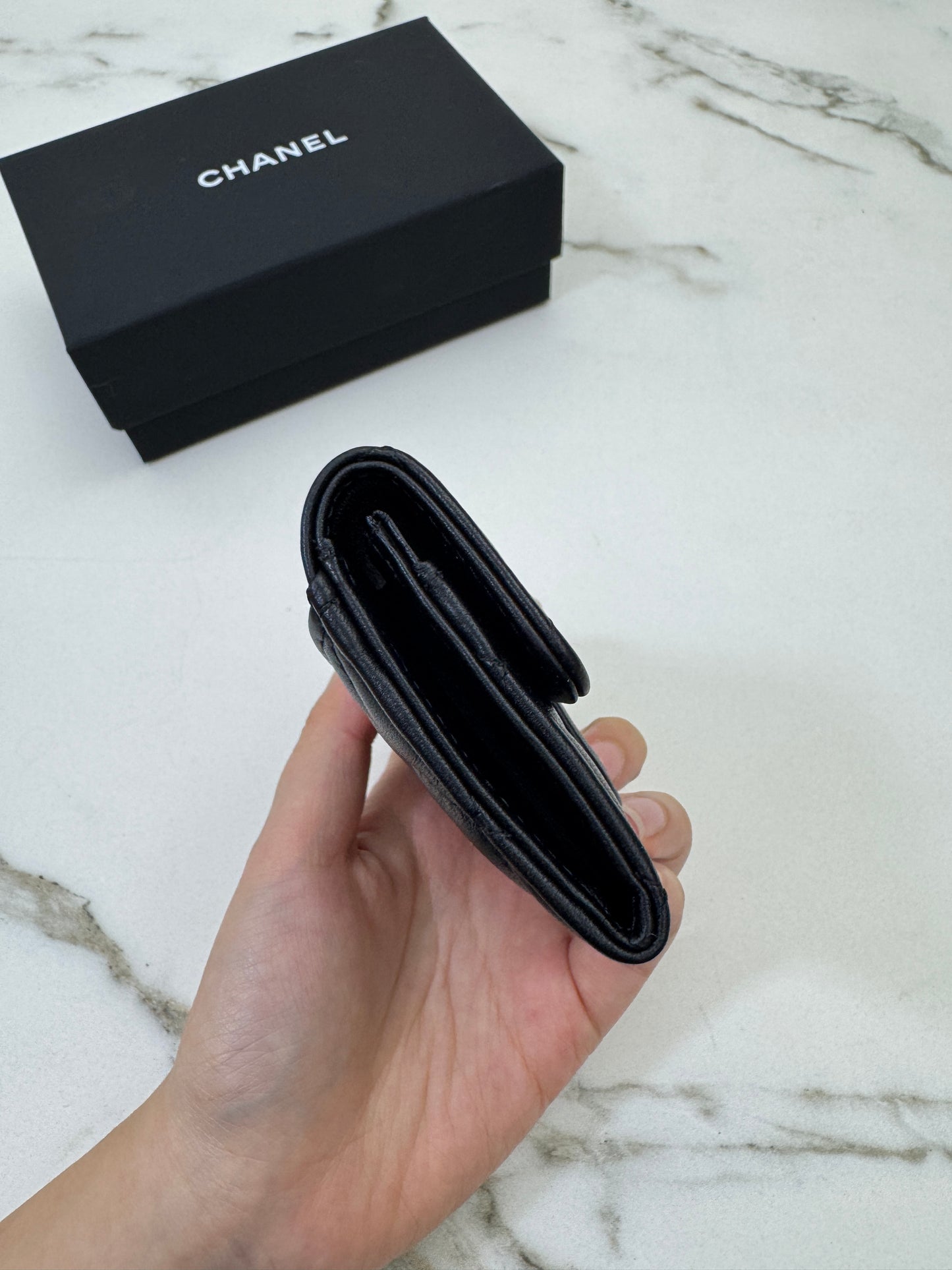 CHANEL CF Cardholder 羊皮黑金