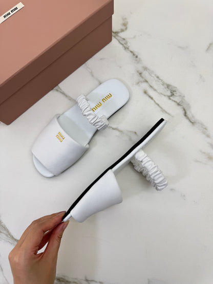 MIU MIU 兩穿魚嘴涼鞋 白色