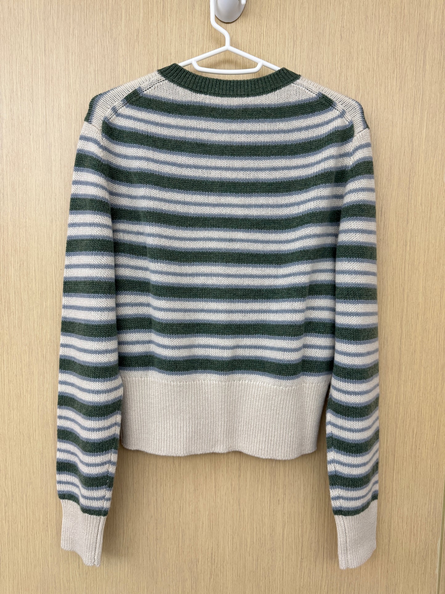 LORO PIANA Baby Cashmere Fobello Stripes Cardigan Green