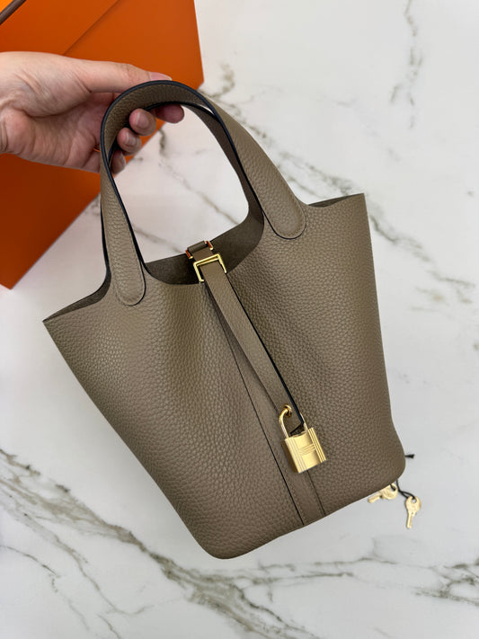 HERMES Picotin 18 馬爾淺米金扣 8Q Beige Marfa GHW