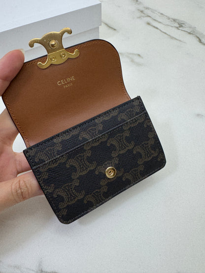 CELINE Triomphe 老花帆布 Cardholder