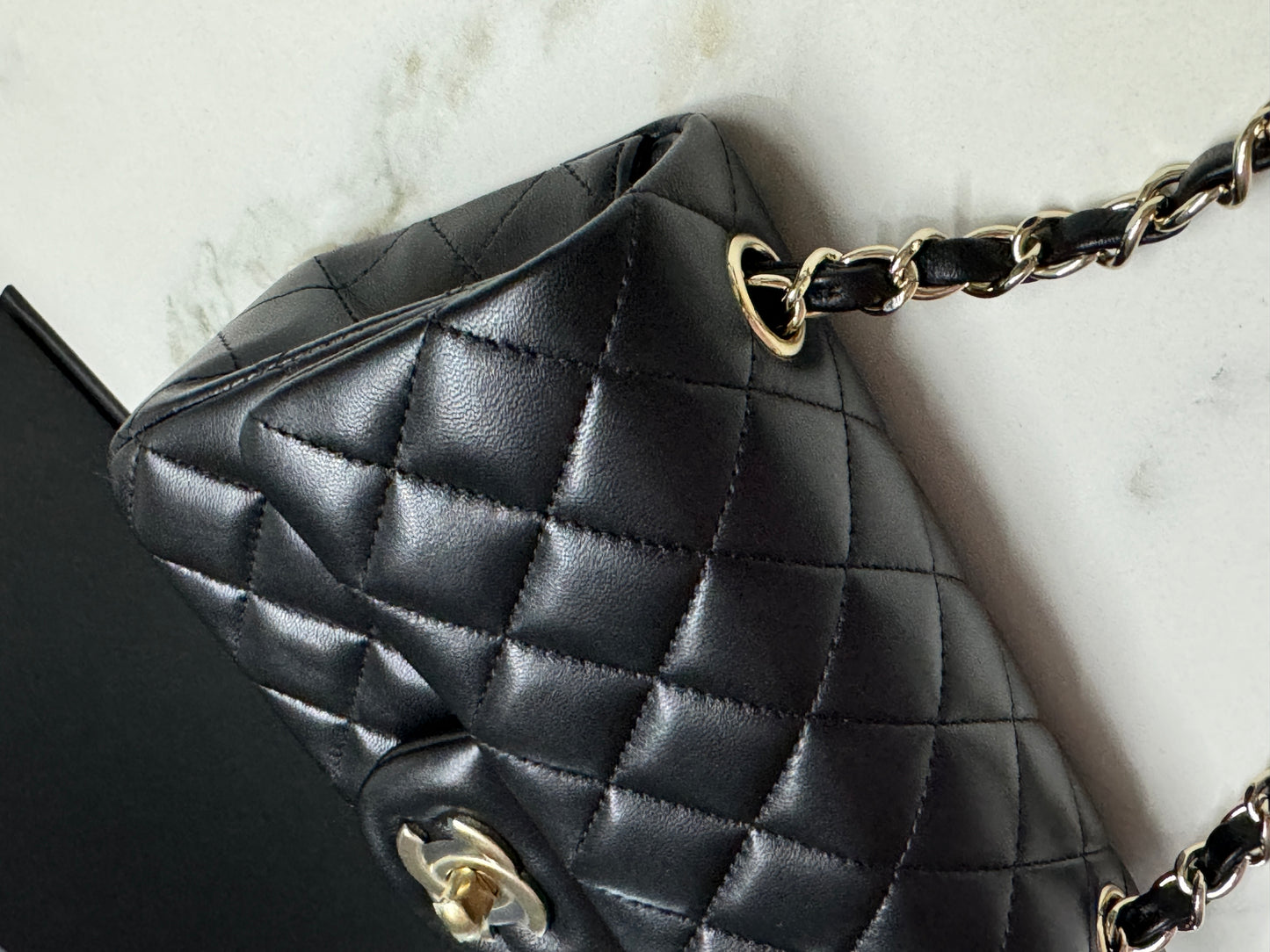 CHANEL CF20 羊皮 黑色淡金扣