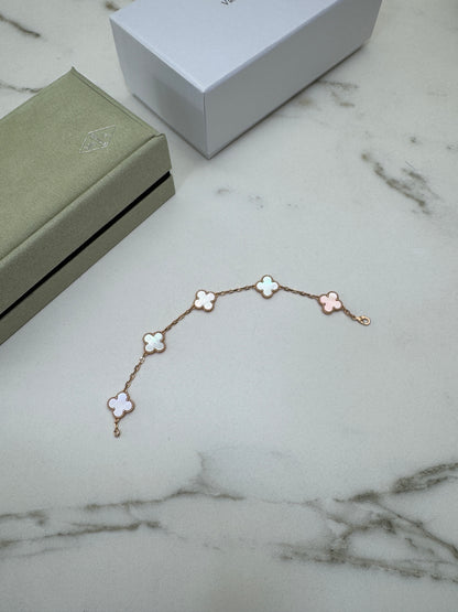 VCA Vintage Alhambra Bracelet 五花粉貝母玫瑰金手鏈 (VIC限定款）