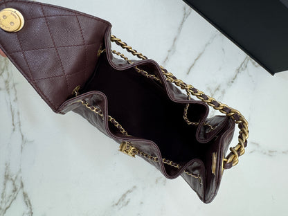 CHANEL 25Bag 荔枝牛皮 Small Chocolate