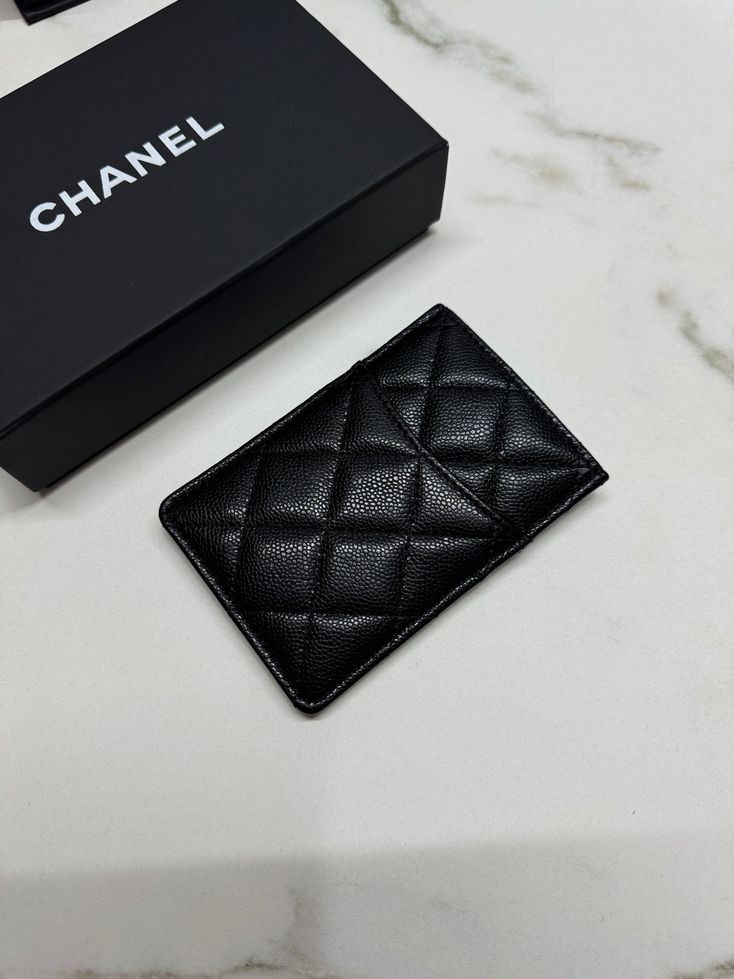 CHANEL 直版 黑色 淡金扣 Card Holder