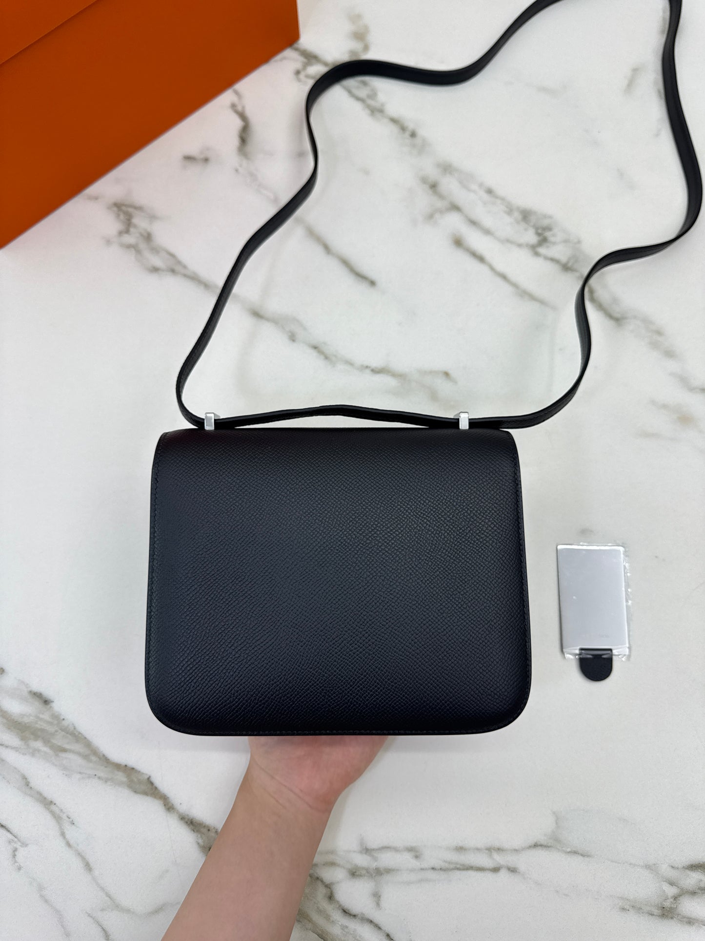 HERMES Mini Constance 黑銀 Noir Epsom PHW