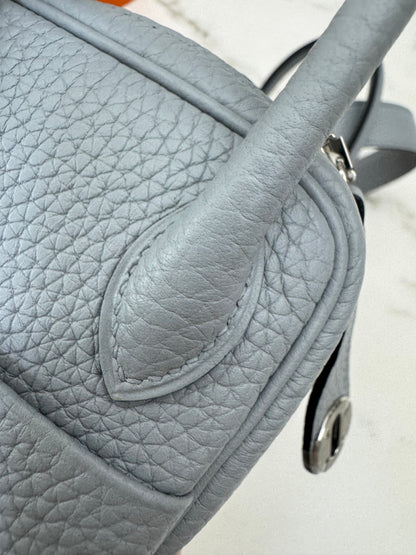 HERMES Mini Lindy II 木偶灰銀扣 TC Gris Platin PHW