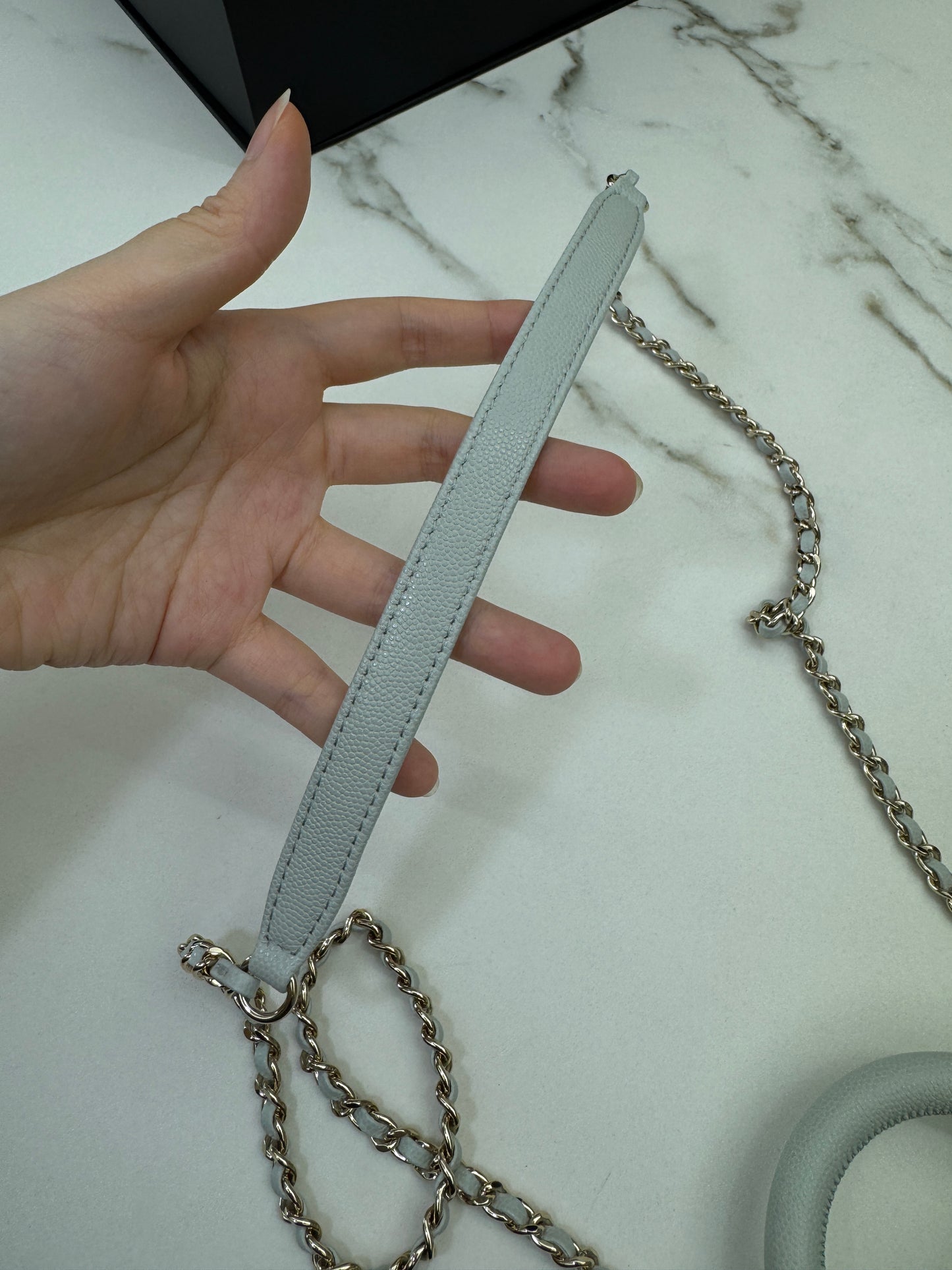 CHANEL Mini Cocohandle 霧霾藍/冰川藍 Cloud Blue