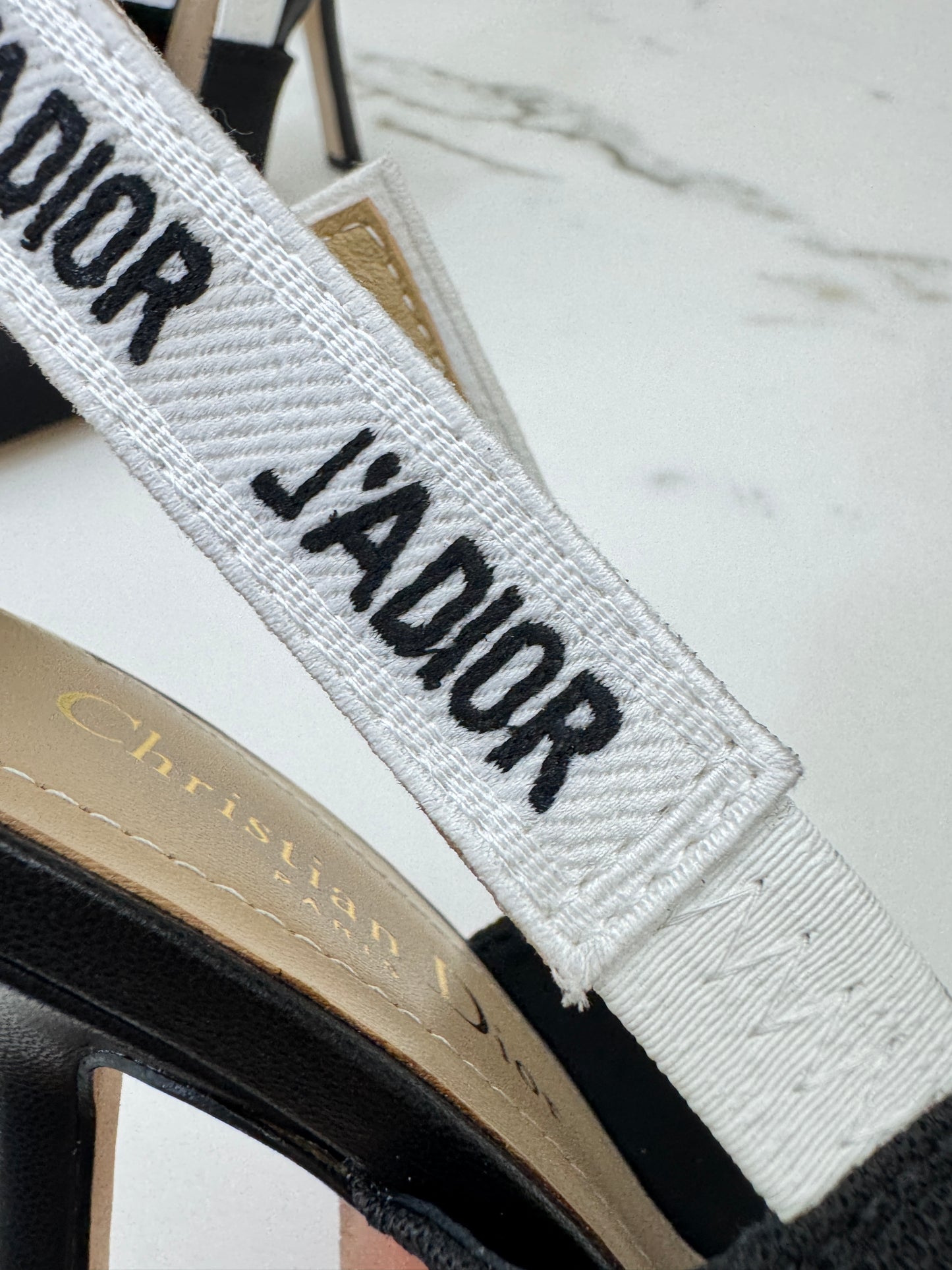 DIOR J'adior Slingback 黑色科技布 10cm