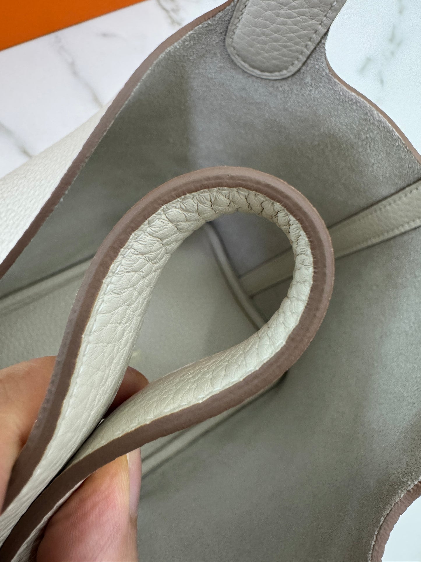 HERMES Picotin 18 奶昔白金扣 Craie GHW