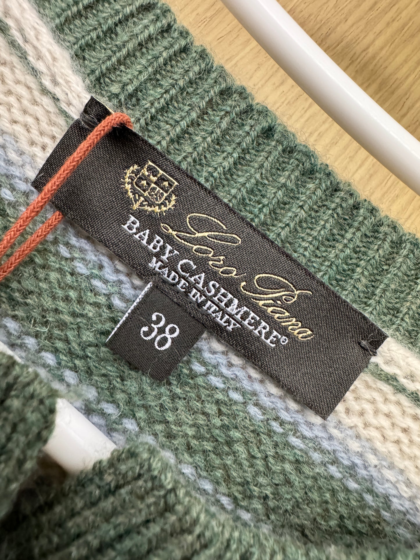 LORO PIANA Baby Cashmere Fobello Stripes Cardigan Green