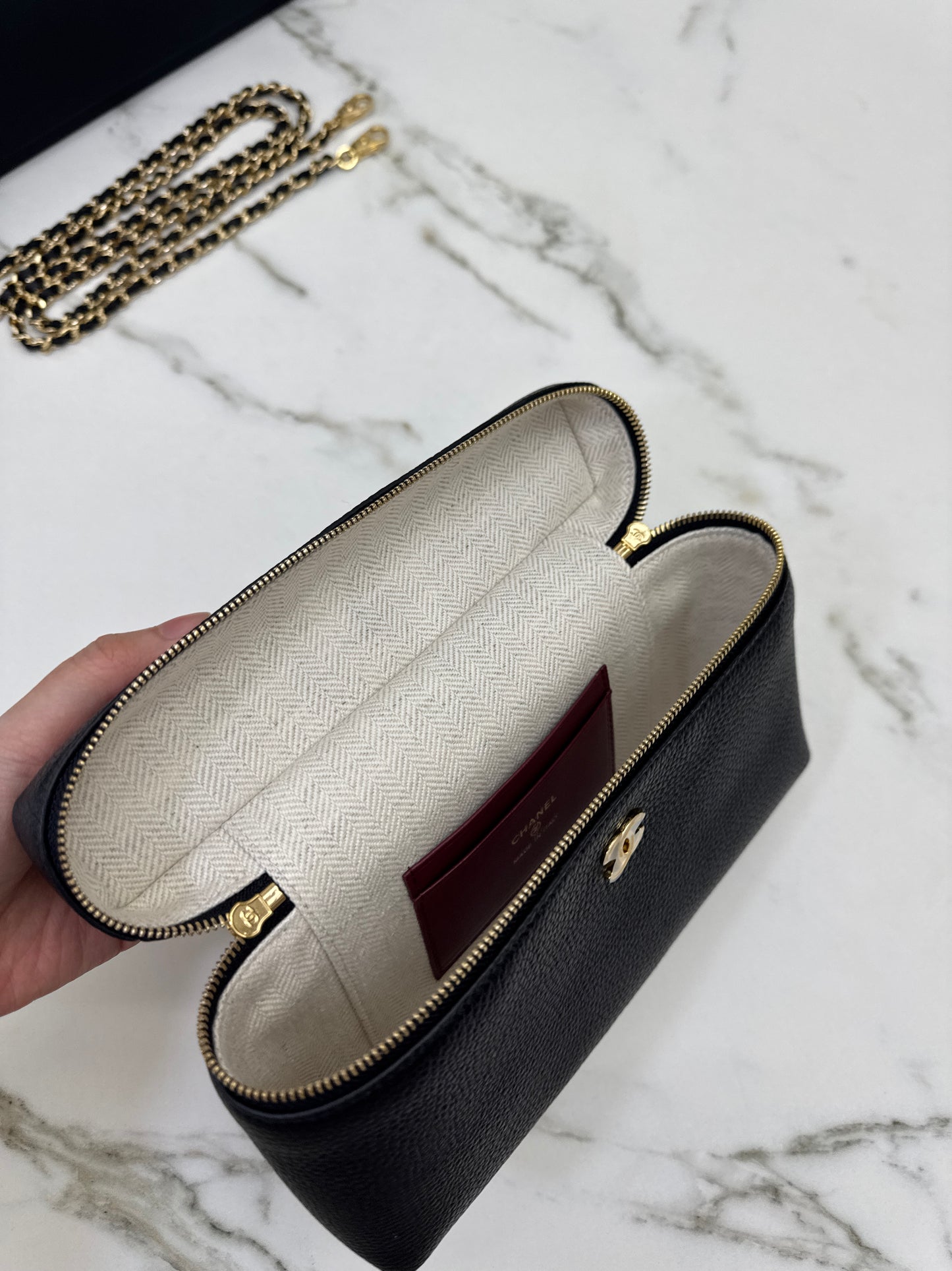 CHANEL 26A 荔枝紋LP盒子包 中號23cm