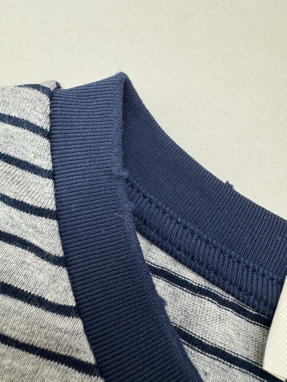 MIU MIU 做舊條紋長袖T恤