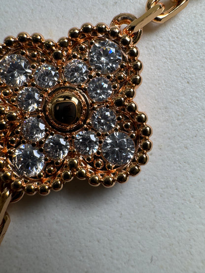 VCA Vintage Alhambra Bracelet 五花灰貝母拼鑽 玫瑰金手鏈