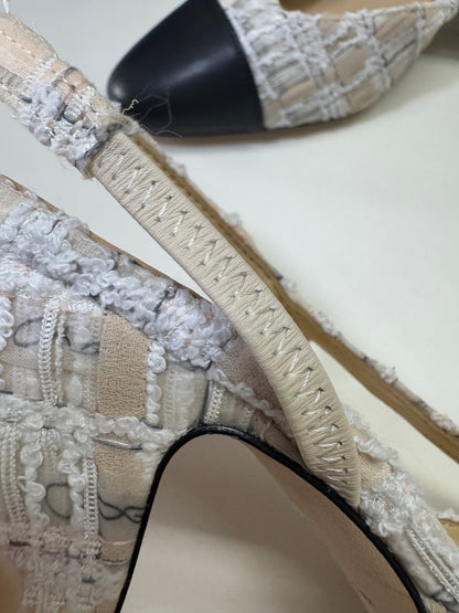 CHANEL 22P蕾絲字母 Slingback