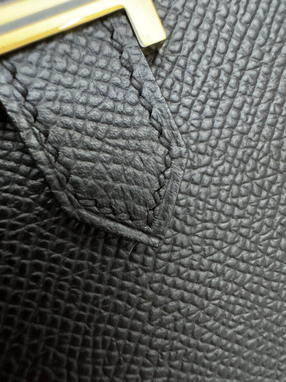 HERMES Bearn Compact Wallet 黑金 Epsom