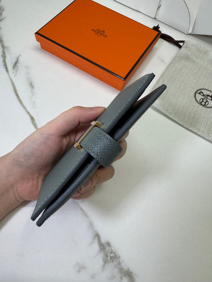 HERMES Bearn Wallet 短錢包 杏仁綠金扣