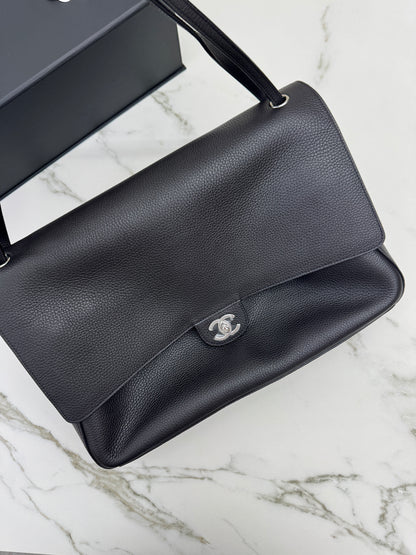 CHANEL Maxi Flap 大號38cm 黑銀