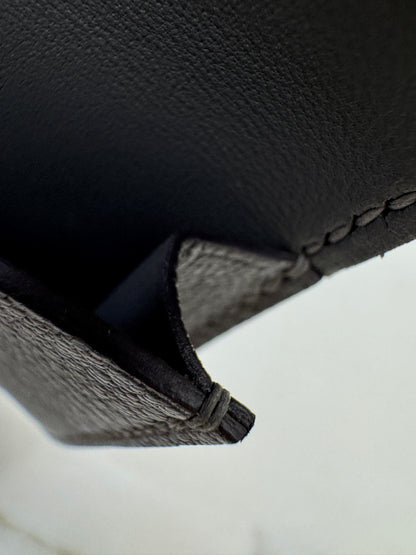 HERMES Bearn Mini Wallet 積雨雲灰山羊皮 金扣 Gris Meyer GHW