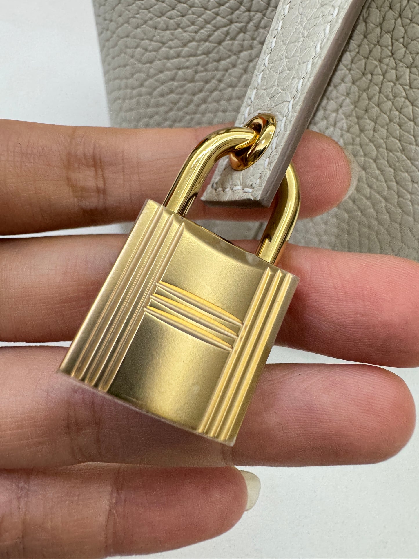 HERMES Picotin Lock 14 奶昔白金扣 TC Craie GHW