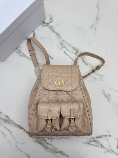DIOR Caro Backpack Medium 奶茶色