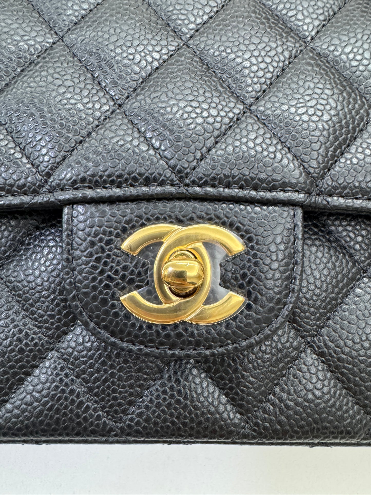 CHANEL CF25 Medium 黑金牛 Black Calfskin GHW