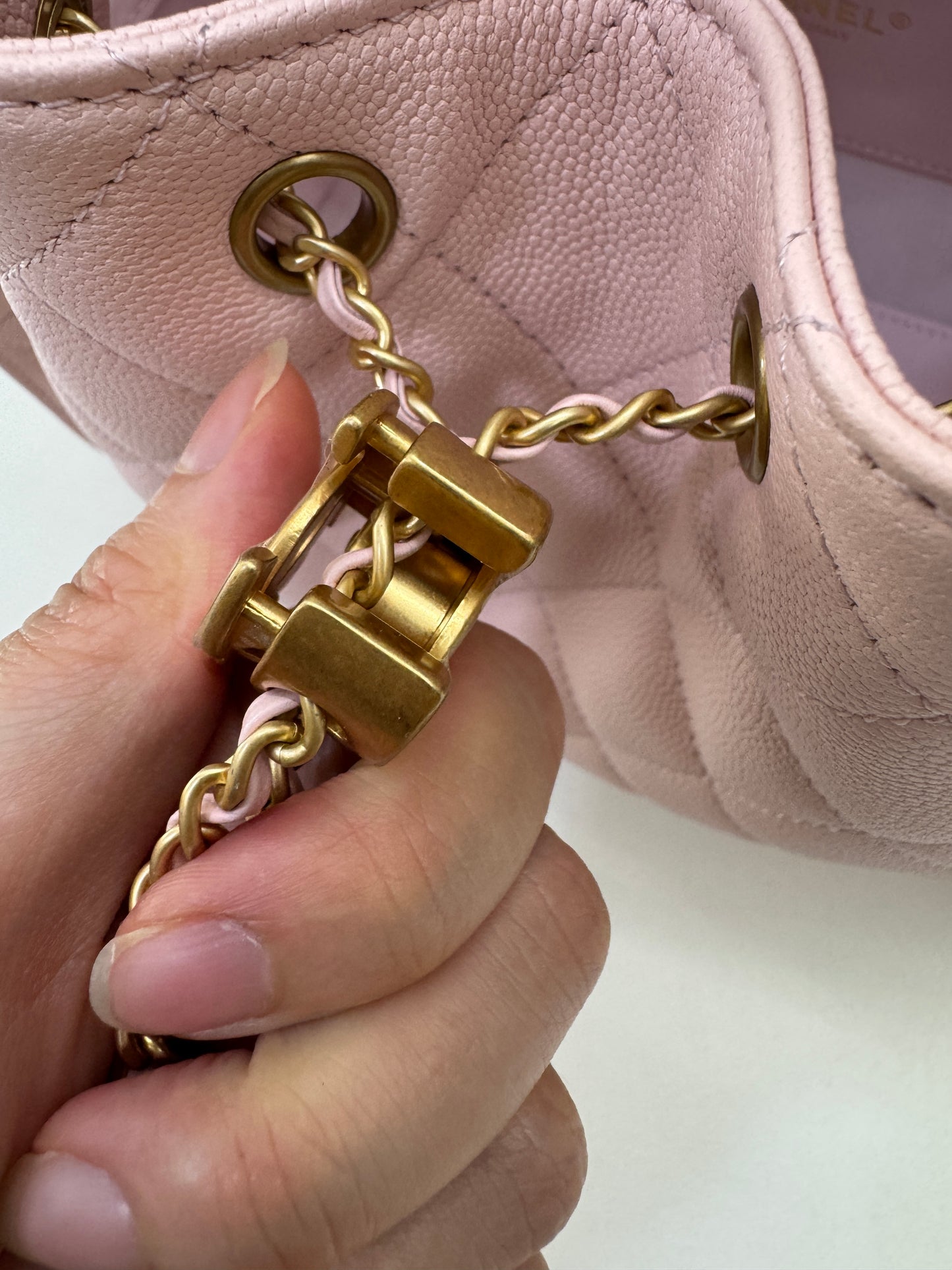 CHANEL 25Bag 粉紅色荔枝牛皮 Small
