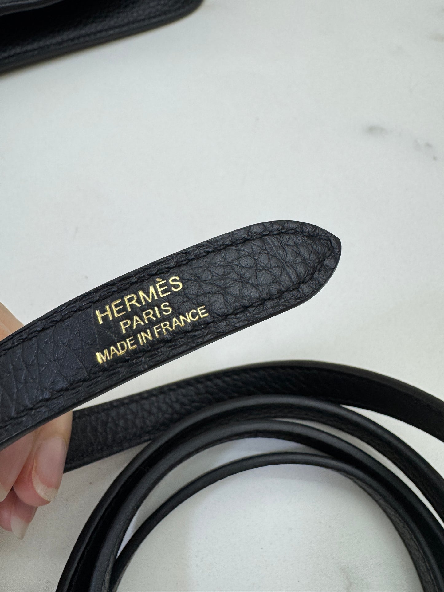 HERMES Halzan 25 黑金 Noir TC GHW