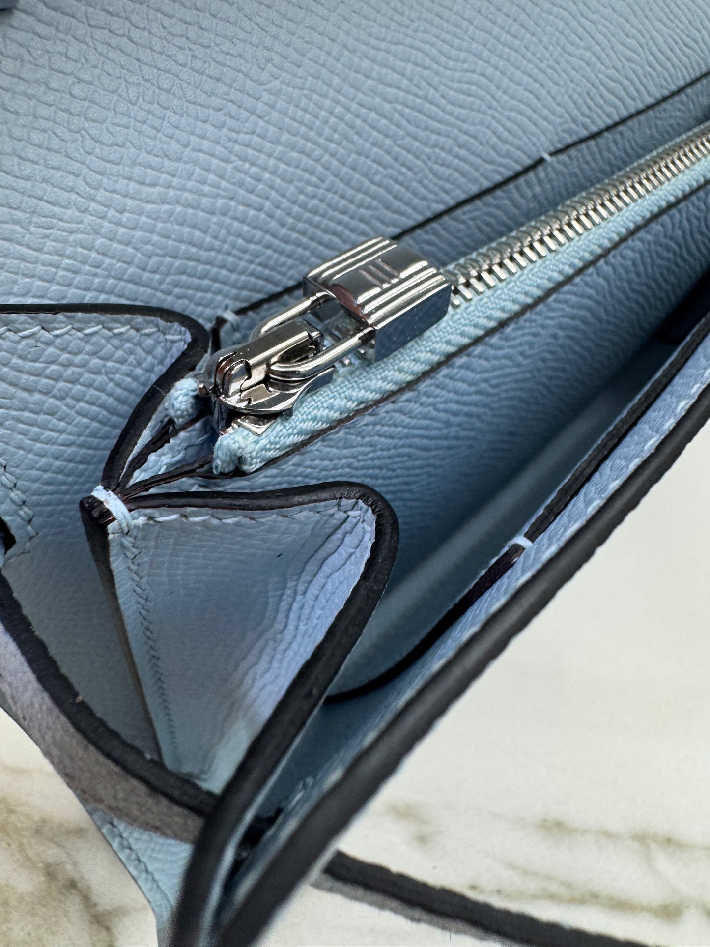 HERMES Kelly to-go 聖杯藍 08 Blue Pale Epsom PHW