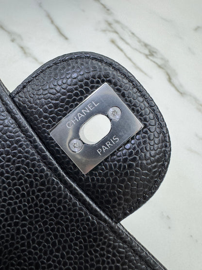 CHANEL CF25 Medium 黑銀牛