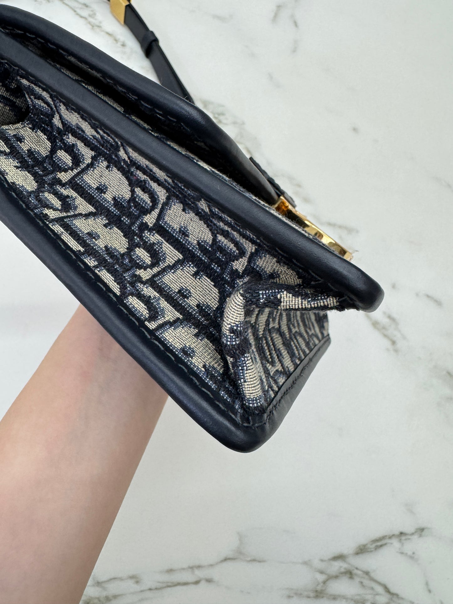 DIOR 30 Montaigne Small Blue Oblique