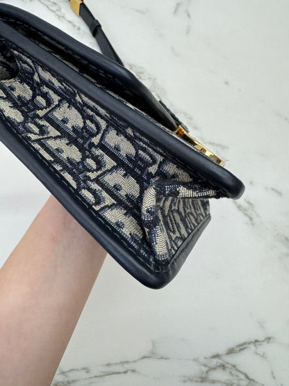 DIOR 30 Montaigne Small Blue Oblique