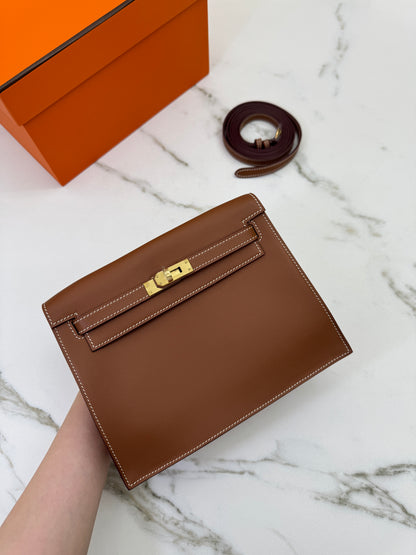 HERMES Kelly Danse 金棕色金扣 Swift Gold GHW