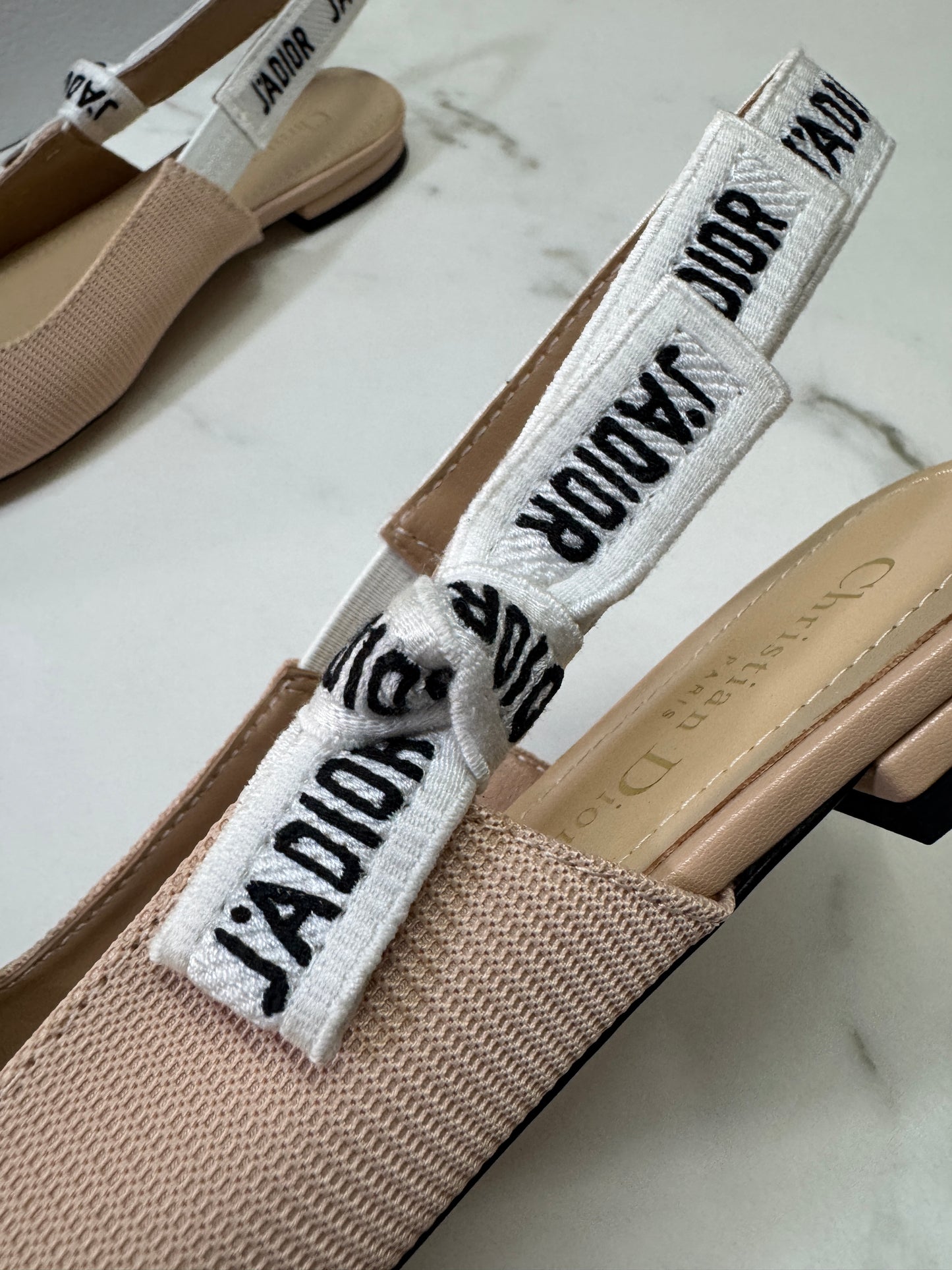 DIOR J'adior Slingback 裸色 科技布面 2.5cm