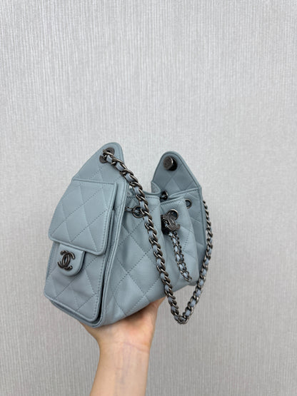 CHANEL Mini 25 Bag 霧霾藍銀扣