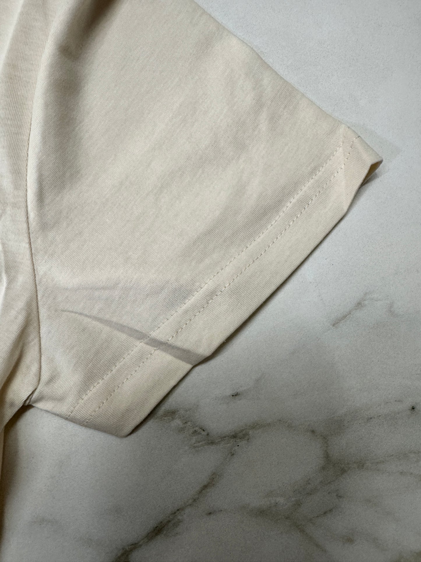 MIU MIU 水鑽Logo 米色T恤