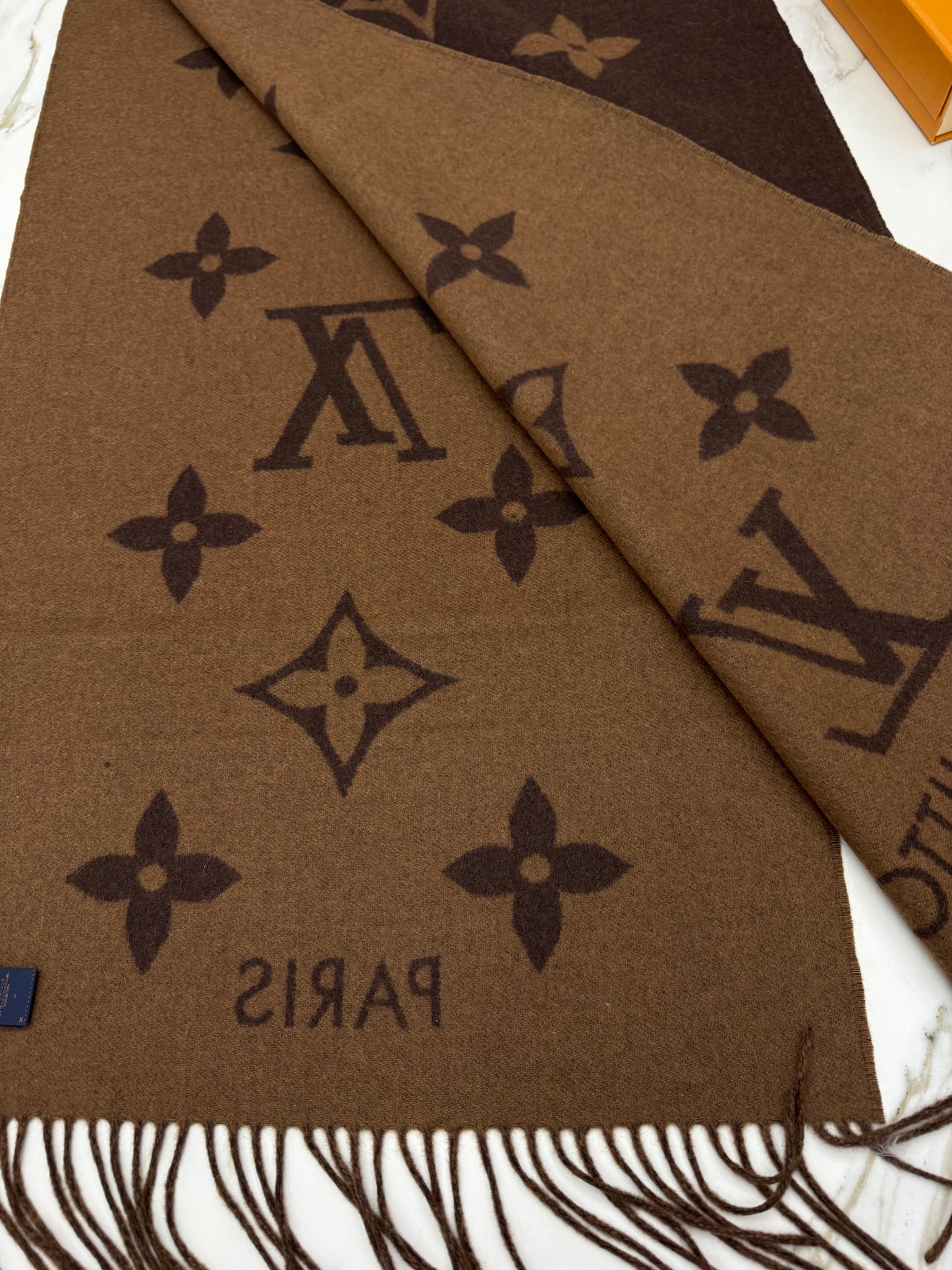 LV Reykjavik Scarf Marron Fonce 100% Cashmere