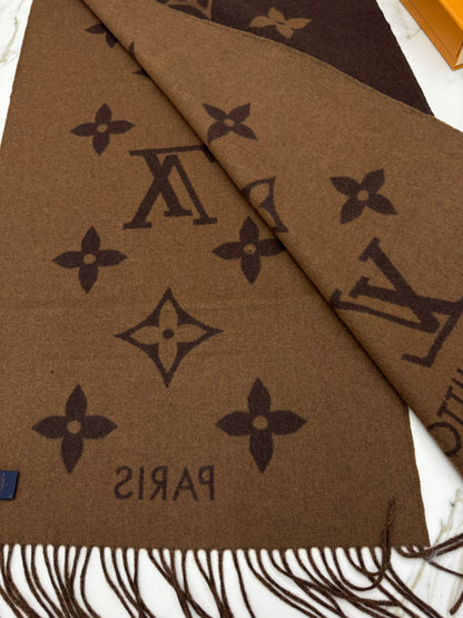 LV Reykjavik Scarf Marron Fonce 100% Cashmere