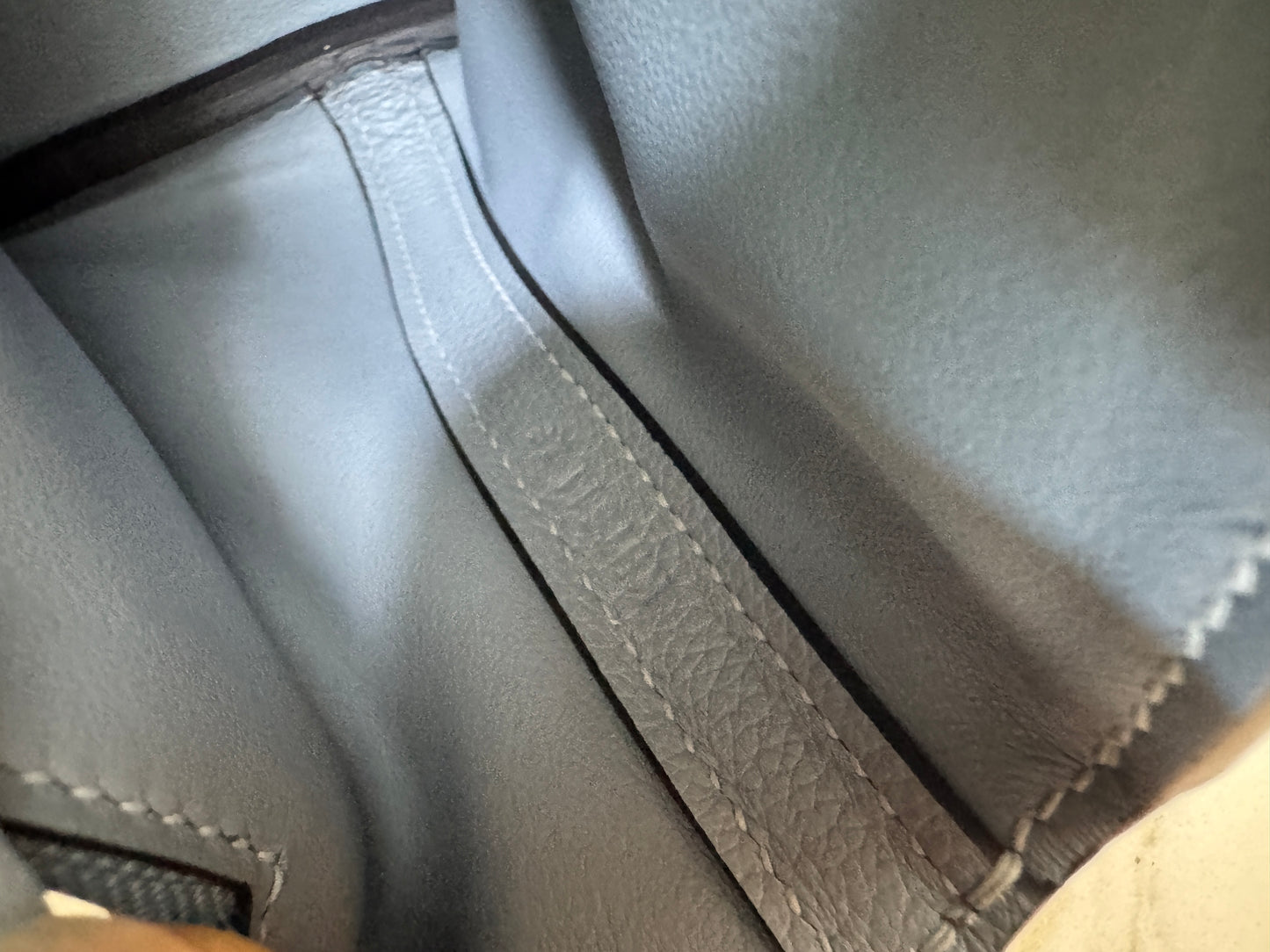 HERMES Mini 2424 亞麻藍銀扣 Evercolor Blue Lin PHW