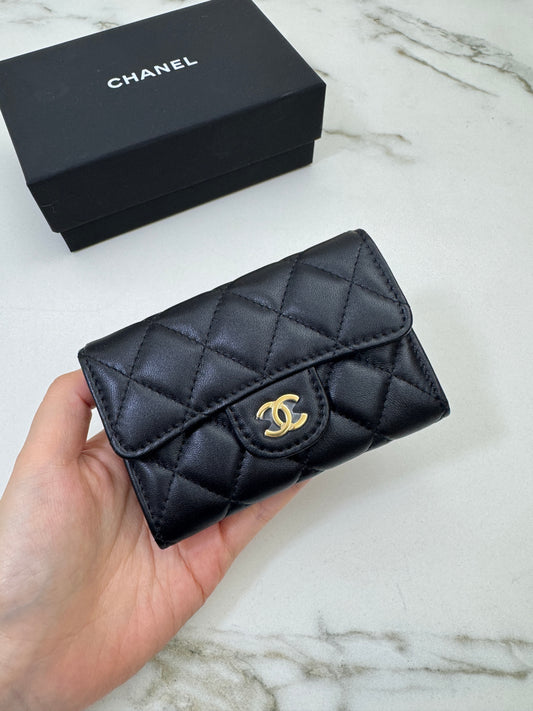 CHANEL CF Cardholder 羊皮黑金