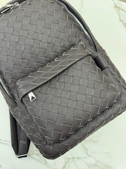 BV Intrecciato Backpack Grained Calfskin Fondant