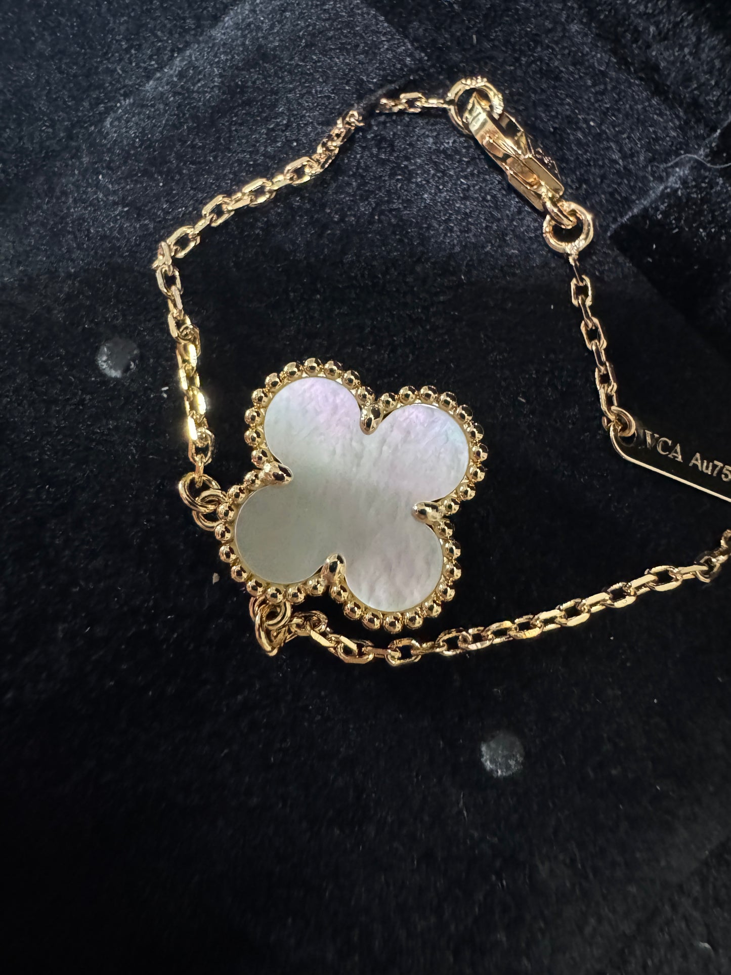 VCA Vintage Alhambra 白貝母金色項鏈