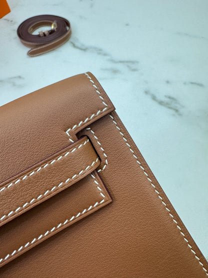 HERMES Kelly Danse 金棕色金扣 Swift Gold GHW