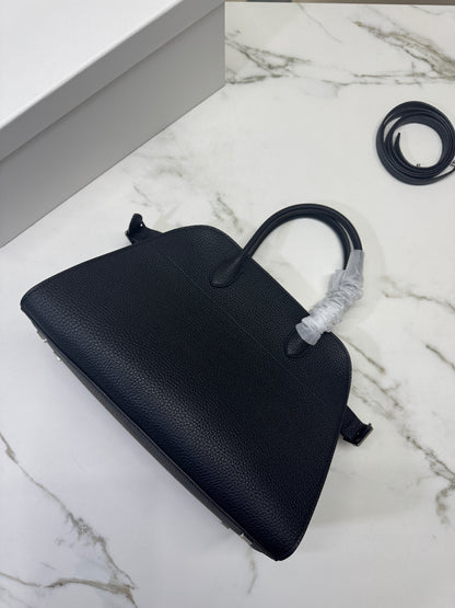 THE ROW Marguax 12 黑銀荔枝紋