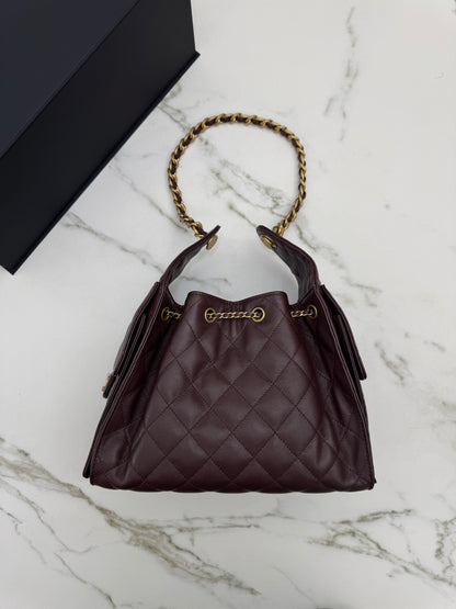 CHANEL 25Bag 荔枝牛皮 Small Chocolate