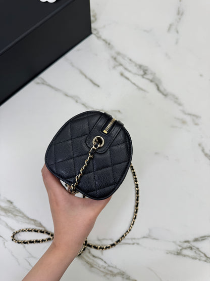 CHANEL 25P保齡球 黑色牛皮￼