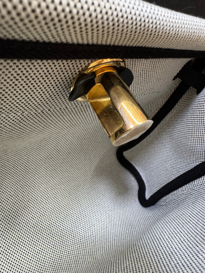 HERMES Mini Herbag 熊貓色 金扣 H Viking 帆布