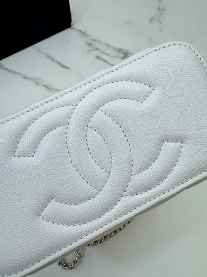 CHANEL 26S 交叉手柄長盒子 白色